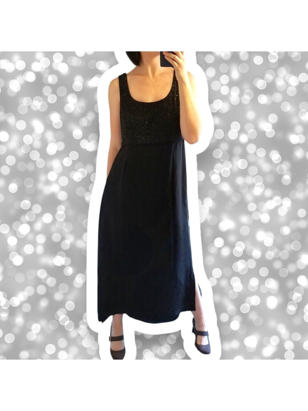 Vintage Jeffrey & Dara Evenings Black Glittery Gown